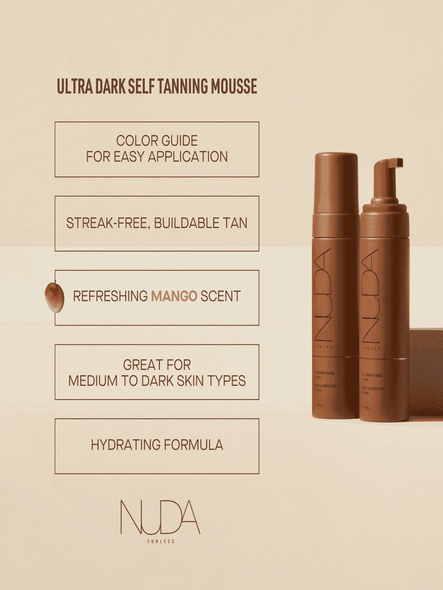 NUDA - Ultra Dark Self Tanning Mousse