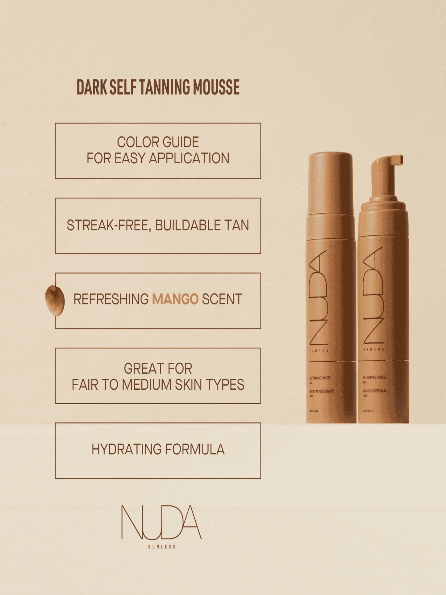 NUDA - Dark Self Tanning Mousse