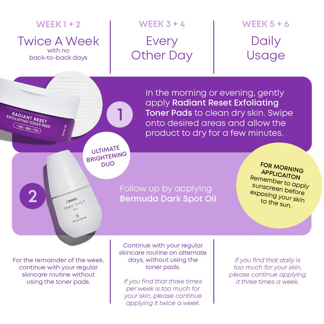 BUSHBALM - Radiant Reset Exfoliating Toner Pads